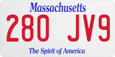 MA license plate 280JV9