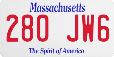 MA license plate 280JW6