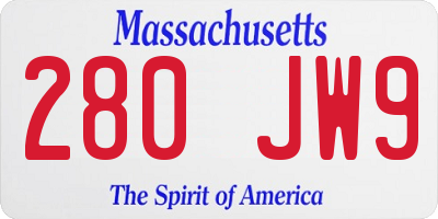 MA license plate 280JW9