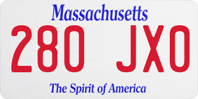 MA license plate 280JX0