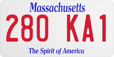 MA license plate 280KA1