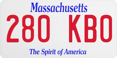 MA license plate 280KB0