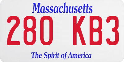 MA license plate 280KB3
