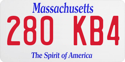 MA license plate 280KB4