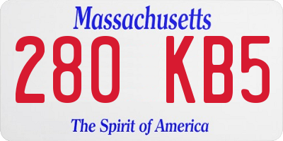 MA license plate 280KB5