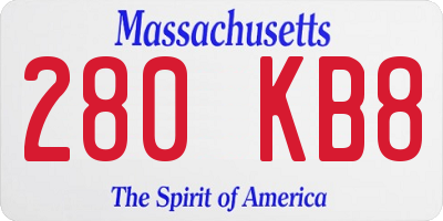 MA license plate 280KB8