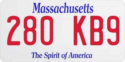 MA license plate 280KB9