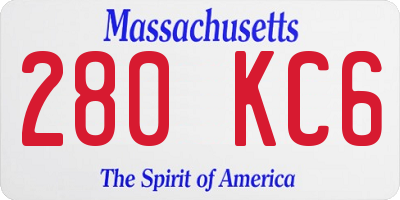 MA license plate 280KC6