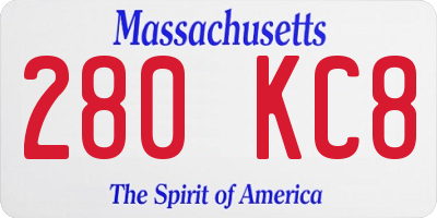 MA license plate 280KC8