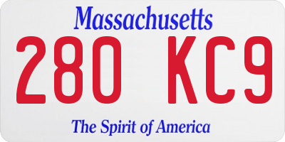 MA license plate 280KC9