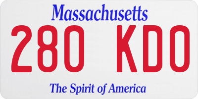 MA license plate 280KD0