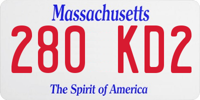 MA license plate 280KD2