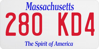 MA license plate 280KD4