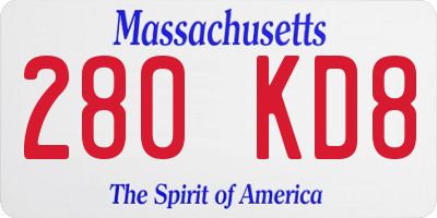 MA license plate 280KD8