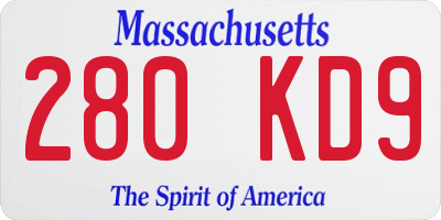 MA license plate 280KD9