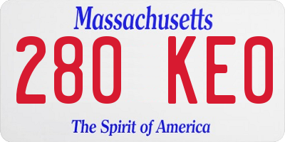 MA license plate 280KE0