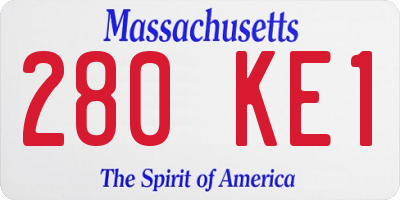 MA license plate 280KE1