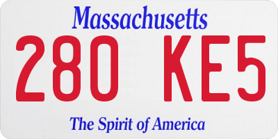 MA license plate 280KE5
