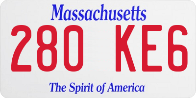 MA license plate 280KE6