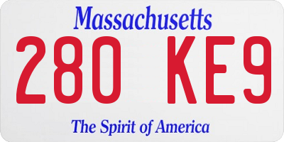 MA license plate 280KE9