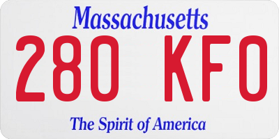 MA license plate 280KF0