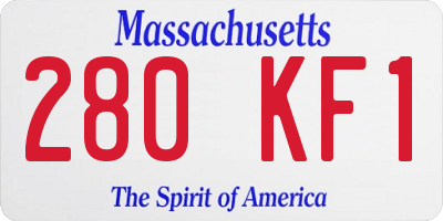 MA license plate 280KF1