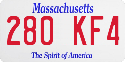 MA license plate 280KF4