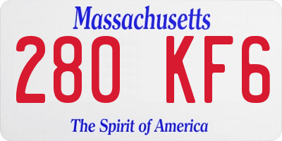MA license plate 280KF6