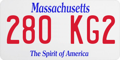 MA license plate 280KG2