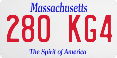 MA license plate 280KG4