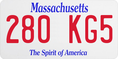 MA license plate 280KG5