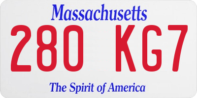 MA license plate 280KG7