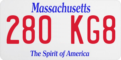 MA license plate 280KG8