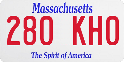 MA license plate 280KH0
