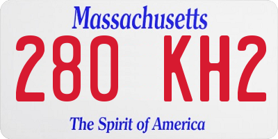 MA license plate 280KH2