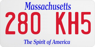 MA license plate 280KH5
