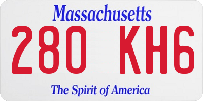 MA license plate 280KH6