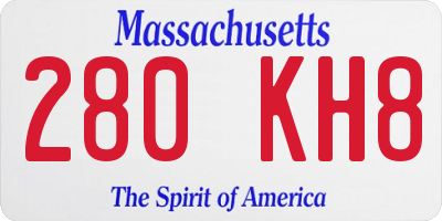 MA license plate 280KH8