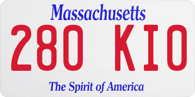MA license plate 280KI0