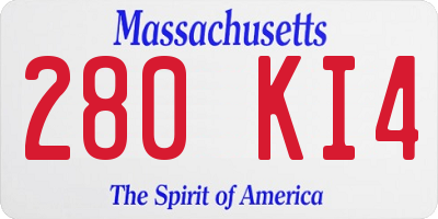 MA license plate 280KI4