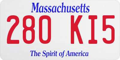 MA license plate 280KI5