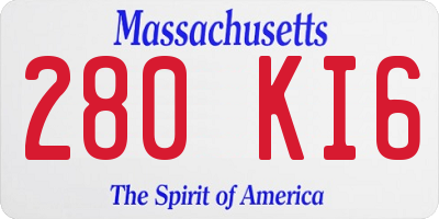 MA license plate 280KI6