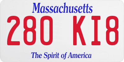 MA license plate 280KI8