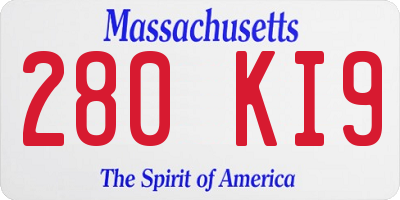 MA license plate 280KI9