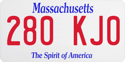 MA license plate 280KJ0