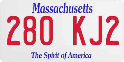 MA license plate 280KJ2
