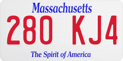 MA license plate 280KJ4