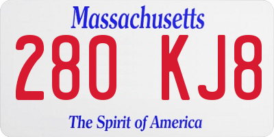 MA license plate 280KJ8