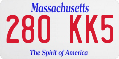 MA license plate 280KK5