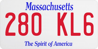 MA license plate 280KL6
